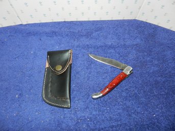 BEAUTIFUL CRAFTED POCKET KNIFE WITH SHEATH NEW B
