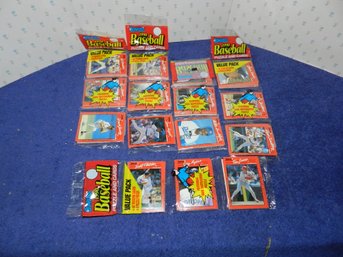 SET OF 5 1990 DONRUSS STRIP PACK BASEBALL CARDS FACTORY SEALED NOS A