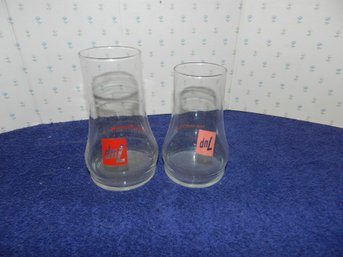 2 VINTAGE 7UP THE UNCOLA UPSIDE DOWN SODA GLASSES