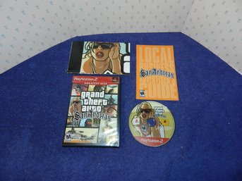 PLAYSTATION 2 GTA GRAND THEFT AUTO SAN ANDREAS W/mANUAL & POSTER