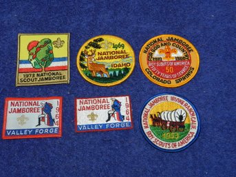 SET OF 6 BOY SCOUT JAMBOREE PATCHES 1950S-1970S