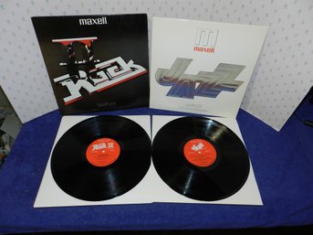 PAIR OF MAXELL VINYL RECORD SAMPLERS JAZZ AND ROCK II VERY CLEAN