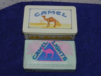 VINTAGE CAMEL CIGARETTE TIN WITH FULL PACK 1000 CAMEL LIGHT MATCHES