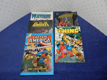 SET OF GRAPHIC NOVELS PUNISHER WOLVERINE THING CAPT AMERICA DAREDEVIL