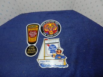 SET OF 3 VINTAGE BEER STICKERS PABST BLUE RIBBON OLDE ENGLISH 800