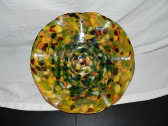 HANDMADE ALICJA MADE IN POLAND CONFETTI ART GLASS BOWL