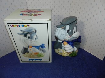 VINTAGE 1993 LOONEY TUNES BUGS BUNNY COOKIE JAR IN ORIGINAL BOX LIKE NEW