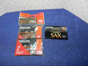 3 FACTORY SEALED AUDIO CASSETTES TDK SA-X 90 PHILIPS CRX 100