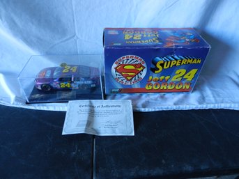 NASCAR JEFF GORDON SUPERMAN #24 DIECAST LIMITED EDITION CAR W/ COA