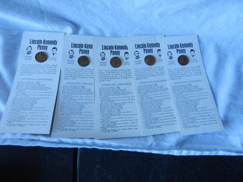 SET OF 5 LINCOLN KENNEDY PENNIES