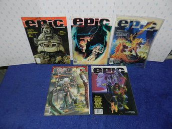 5 VINTAGE 1980S EPIC MAGAZINE LOT SCI FI FANTASY
