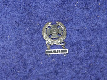 VINTAGE STERLING SILVER RIFLE MARKMANSHIP MEDAL