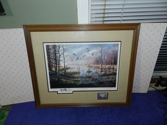 HAND SIGNED KEN ZYLLA 'A LIKEL REGUGE' FRAMED PRINT WITH STAMP