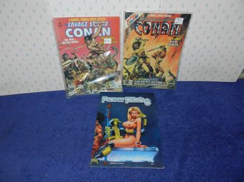 3 VINTAGE OVERSIZE COMICS CONAN SAVAGE SWORD FEVER PITCH 8