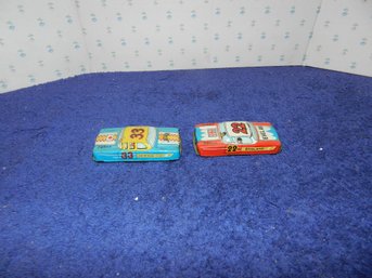PAIR OF TIN LITHO RACE CARS MADE IN JAPAN