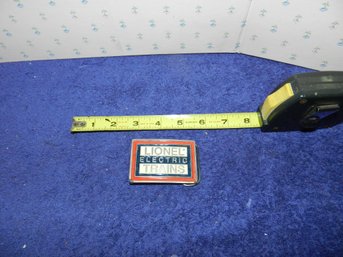 SOLID METAL AND ENAMEL LIONEL TRAINS BELT BUCKLE