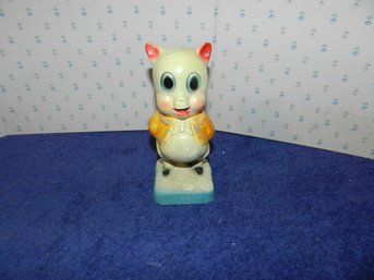 VINTAGE CHALKWARE PORKY PIG STATUE