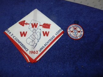 VINTAGE BSA OA NECKERCHIEF & PATCH 1962 UNILACHTEGO AREA 2C