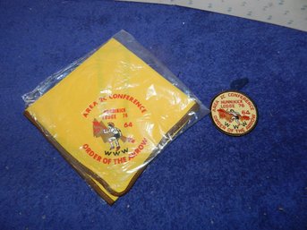 VINTAGE BSA OA NECKERCHIEF & PATCH 1964 HUNNIKICK LODGE