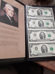 WORLD MONETARY EXCHANGE UNCUT SHEET $2 BILLS IN PORTFOLIO