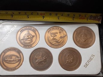 NASA SPACE SHUTTLE COLUMBIA ANTIQUED BRONXE MEDAL COLLECTION