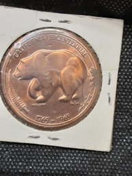 CALIFORNIA BICENTENNIAL COIN MEDAL 1969