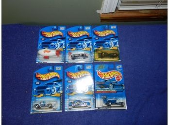 COLLECTION OF 6 VINTAGE HOT WHEELS CARS NEW ON CARD