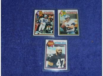 LOT OF 3 1970S NFL CARDS HOF STAUCBACH LARGENT BLOUNT