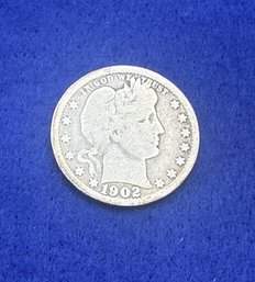 1902 Barber Silver Quarter