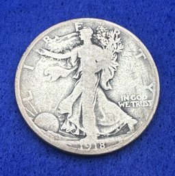 1918 Walking Silver Half Dollar