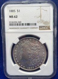 1885 Morgan Silver Dollar Graded MS 62