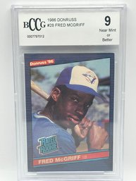 1986 Donruss Fred McGriff Rookie - Graded BCCG 9