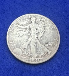 1940 Walking Liberty Silver Half Dollar
