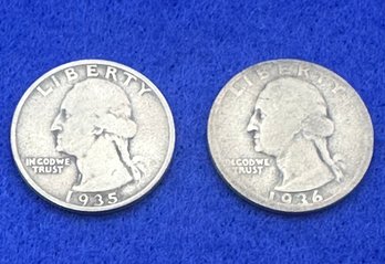 1935/36 D Washington Silver Quarters