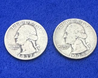 1937/39 D Washington Silver Quarters
