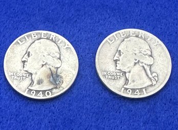 1940/41 D Washington Silver Quarters