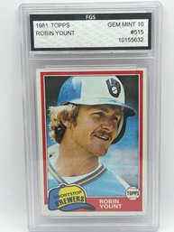 1981 Topps Robin Yount - Graded Gem Mint 10