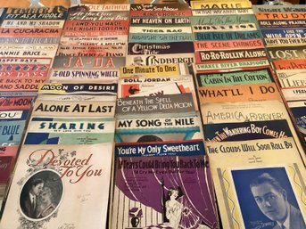 Vintage Music Sheet Cabinet Filled With Over 500 Sheets