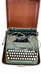 Green Smith-Corona Electric Typewriter With Case