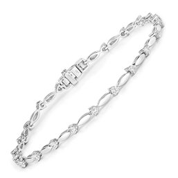 Diamond Bracelet, Sterling Silver, 1.05 Carat Total Weight