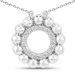 Diamond Fashion Pendant, Sterling Silver, 0.25 Carat Total Weight