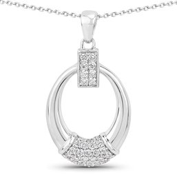 Diamond Fashion Pendant, Sterling Silver, 0.33 Carat Total Weight