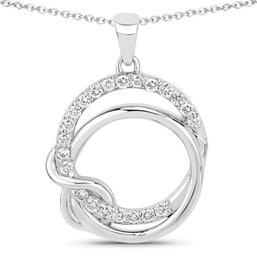 Diamond Fashion Pendant, Sterling Silver, 0.33 Carat Total Weight