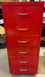 6 Drawer Metal Tool Box With Assorted Contents