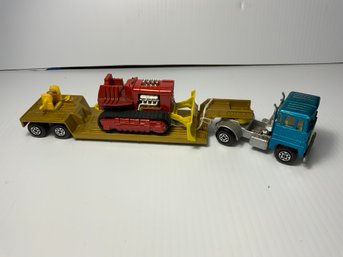 Matchbox K-23 Scammell Tractor With Low Trailer And Bulldozer