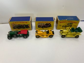 Three Matchbox Models Of Yesteryear Y-5, Y-7, Y-16