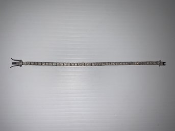 Sterling Silver Tennis Bracelet With Cubic Zirconia