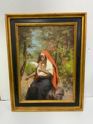 Cesar Villacres (1880-1941) Oil On Canvas Painting