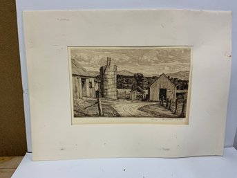 Luigi Lucioni (1900-1988) Etching Restful Ruins