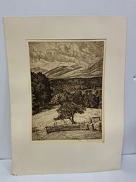 Luigi Lucioni (1900-1988) Etching Steeple In The Mountains